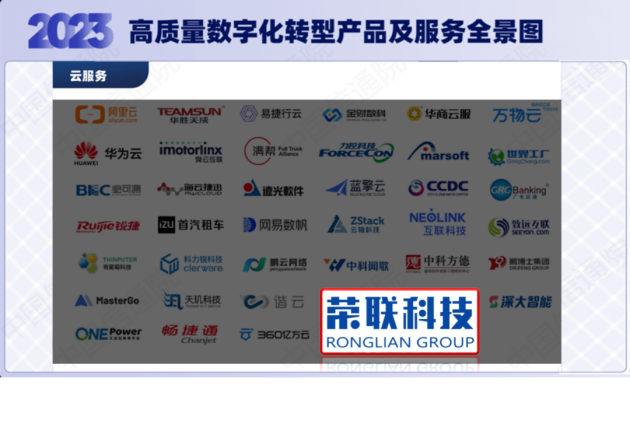 中国信通院2023"铸基计划"全景图发布,荣联科技集团实力入选云服务版块
